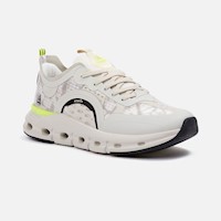 Zapatillas Atletix Running Imafx49 Beige Con Verde Neon Hombre